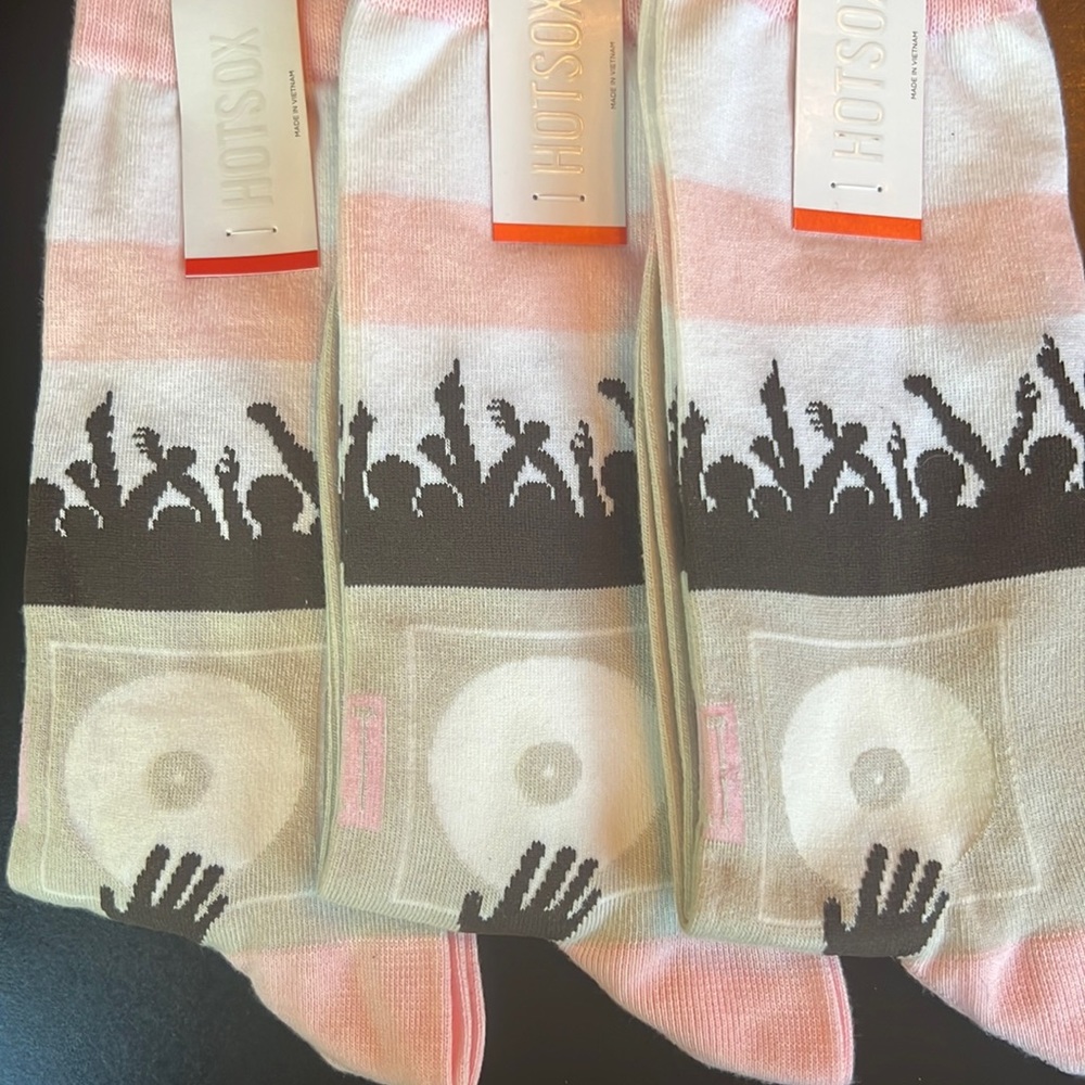 HOTSOX White Label DJ scratching turntable @rave socks-NWT-3 available